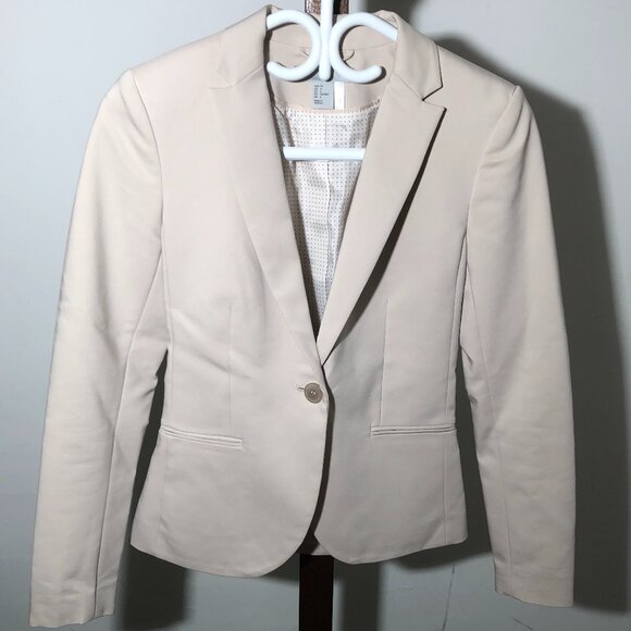 H&M cream fitted blazer - Size 4 - Picture 1 of 6